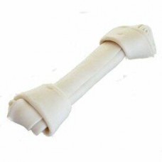 20cm White Rawhide Knotted Bones 5 Pack